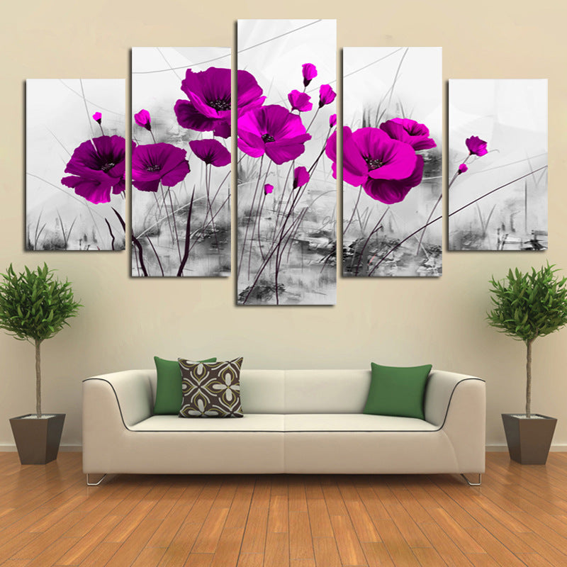 Modern Home Hanging Paintings, Decorative Canvas, Inkjet Painting, Oil Painting, Wall Painting, Five Joint Mosaic Murals