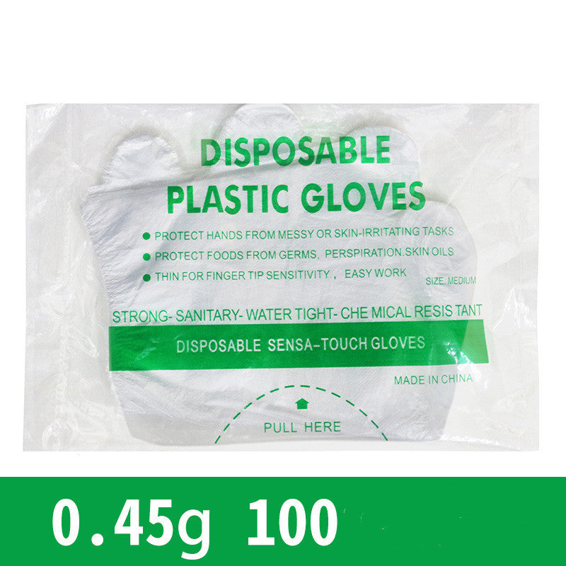 Disposable Boxed Film PE Gloves English Version 500 Transparent Thickened Dustproof