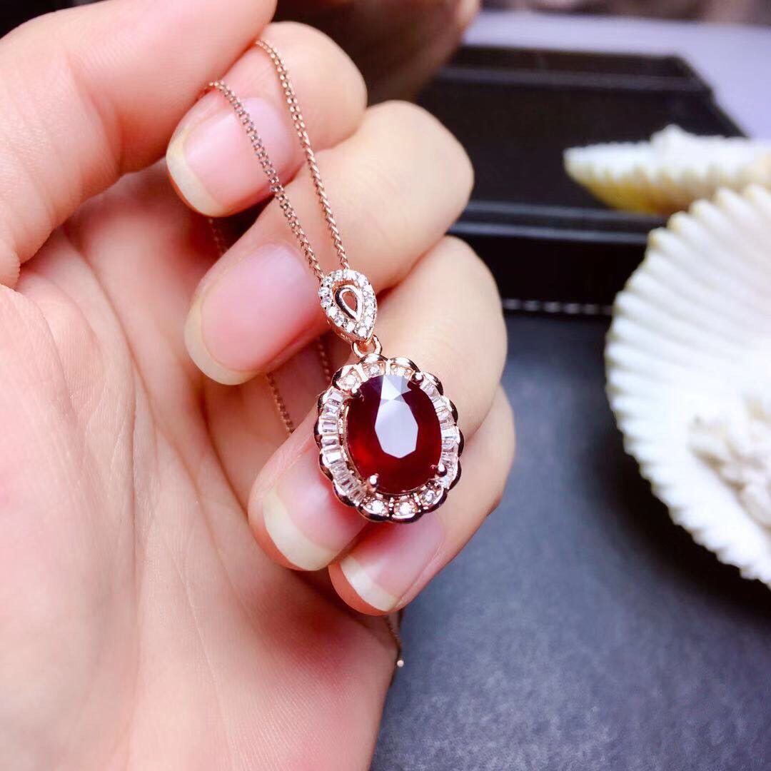 Ruby Ring Pendant Set Crystals