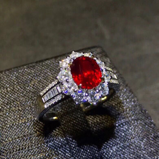 New Natural Pigeon Blood Red Ruby Ring