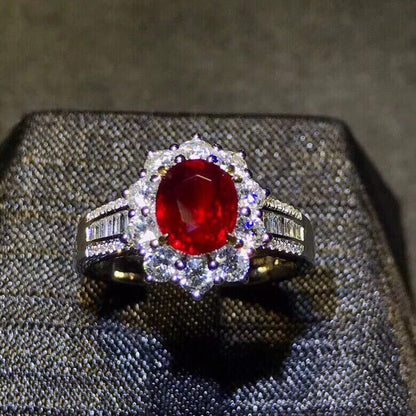 New Natural Pigeon Blood Red Ruby Ring