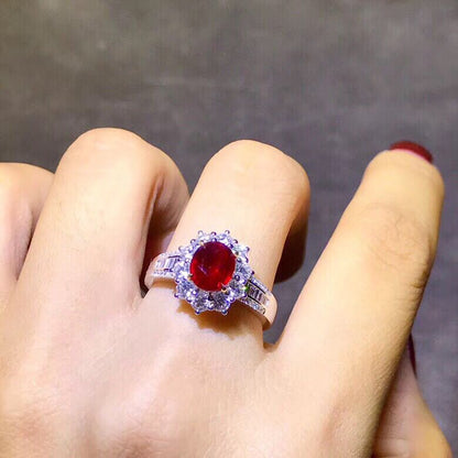 New Natural Pigeon Blood Red Ruby Ring