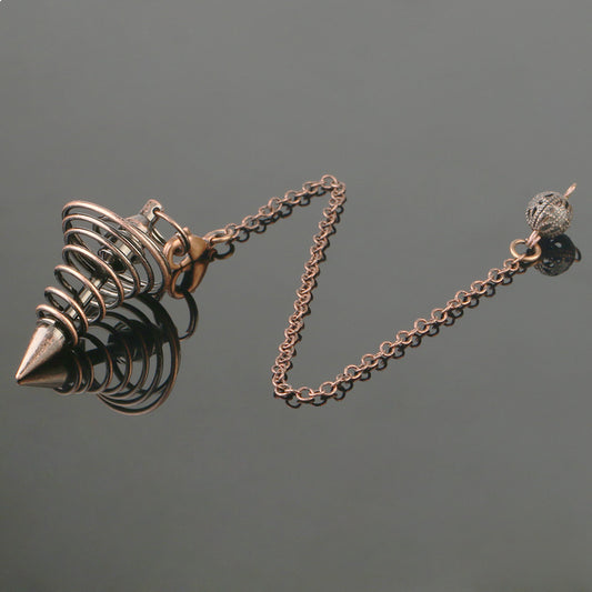 Metal Pendulum Spiral Cone Necklace Ornament