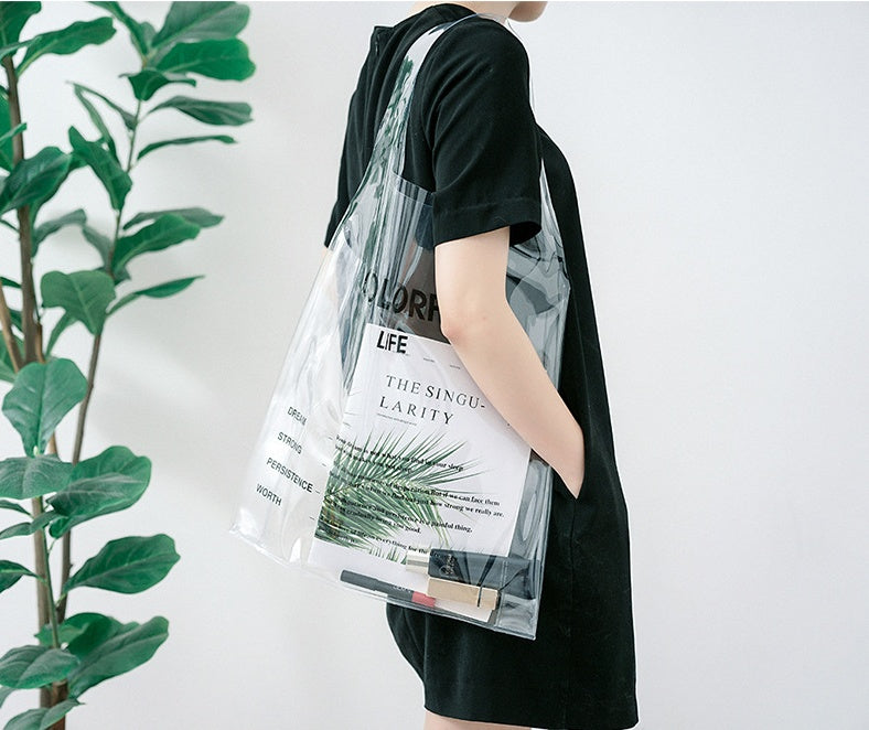 Transparent pvc plastic tote