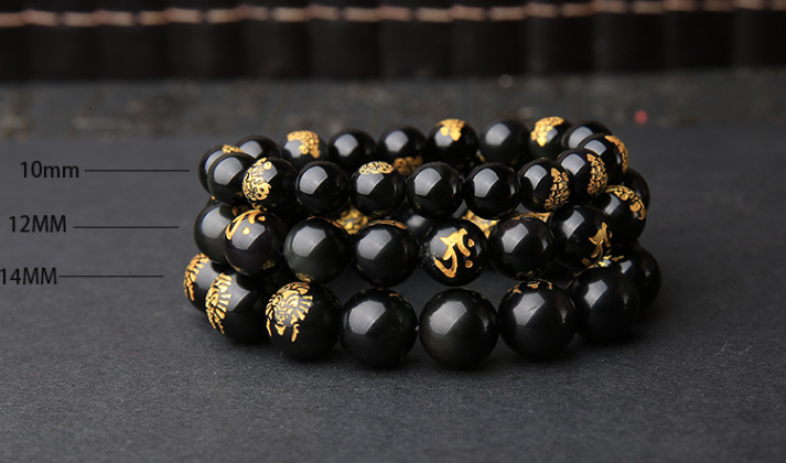 Natural Obsidian Bracelet Ethnic Wind Bracelet Couple Bracelet