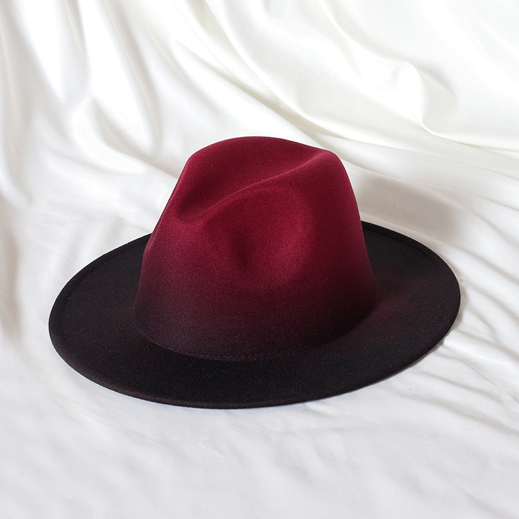 Gradient Color Topper Flat Brim Jazz Top Hat