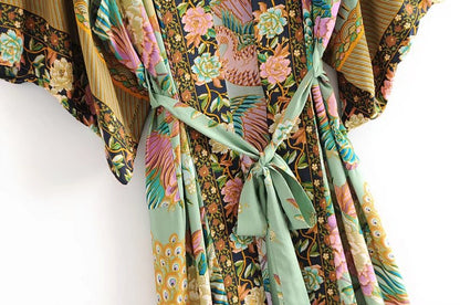 Positioning printed cardigan robe