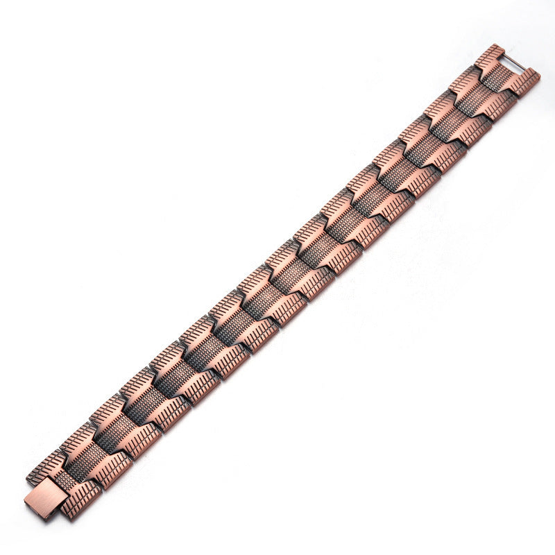 Red Copper Three-row Magnet Negative Ion Health Magnetic Therapy Bracelet