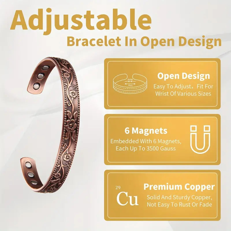 Solid Copper Magnetic Cuff Bracelets