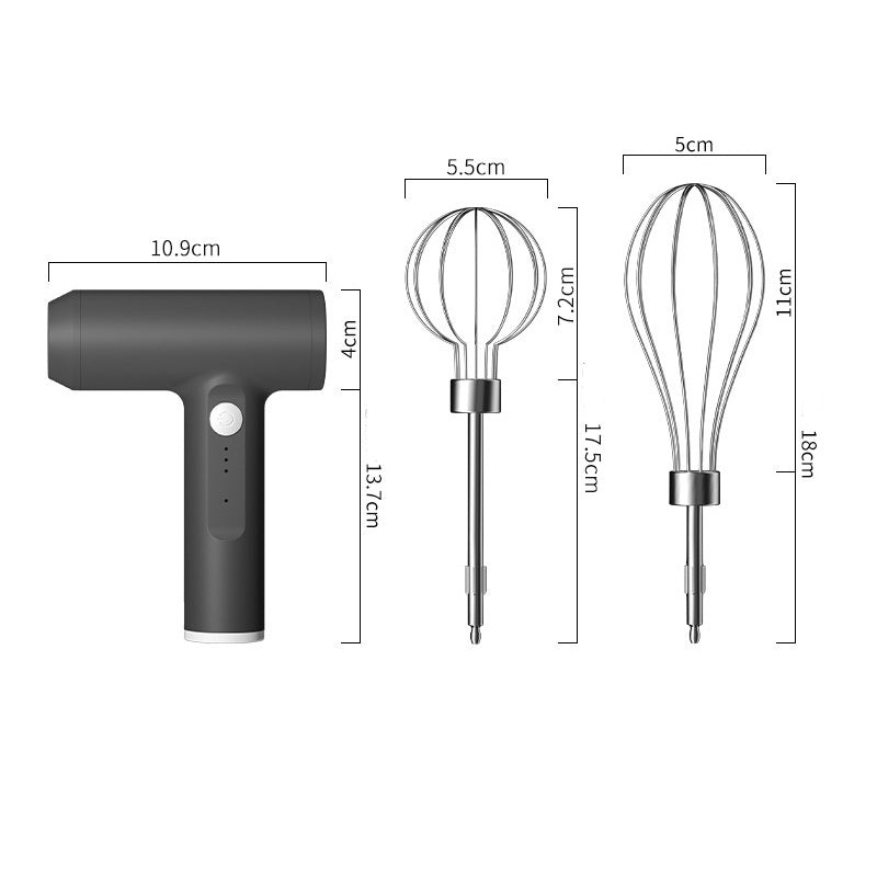 Electric Egg Beater With 2 Wire Beaters Portable Food Blender Whisk 3 Speeds Handheld Food Mixer ,USB Rechargeable Handheld Egg Beater