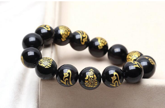 Natural Obsidian Bracelet Ethnic Wind Bracelet Couple Bracelet