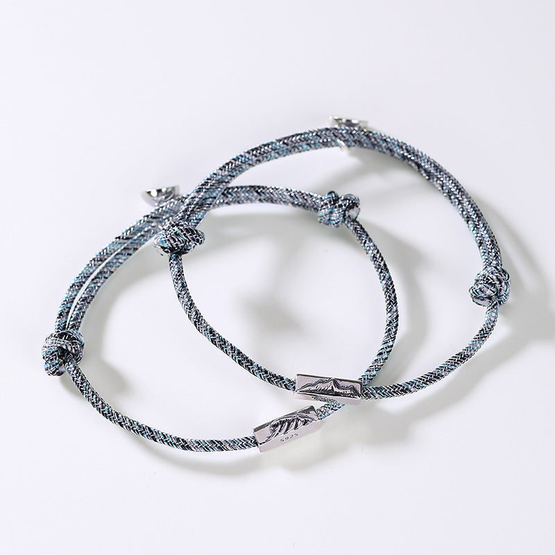 Pure silver vow of love hand rope - MediaEclat.store