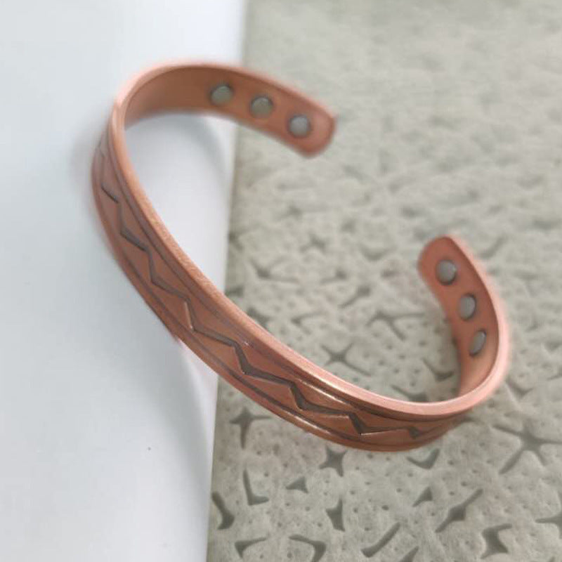 Magnetotherapy Magnetic Bracelet Adjustable Opening Copper Bracelet