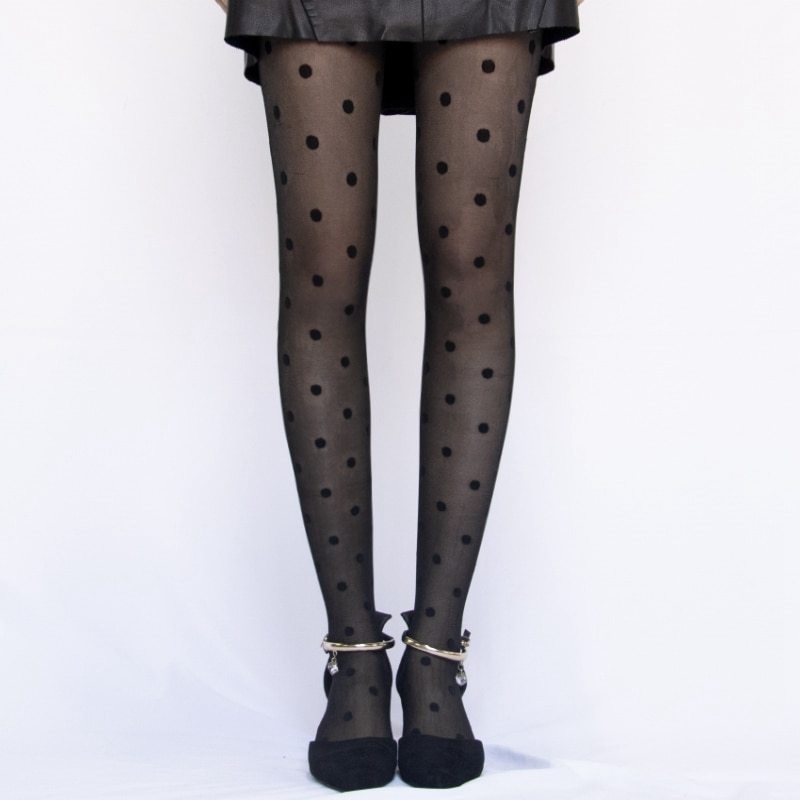 Spring and summer tattoo jacquard stockings