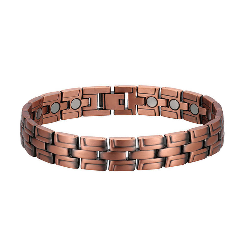 Red copper magnetic men's bracelet