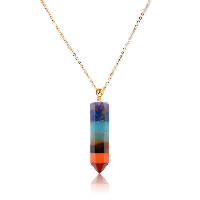 Seven chakra hexagonal Pendant - MediaEclat.store