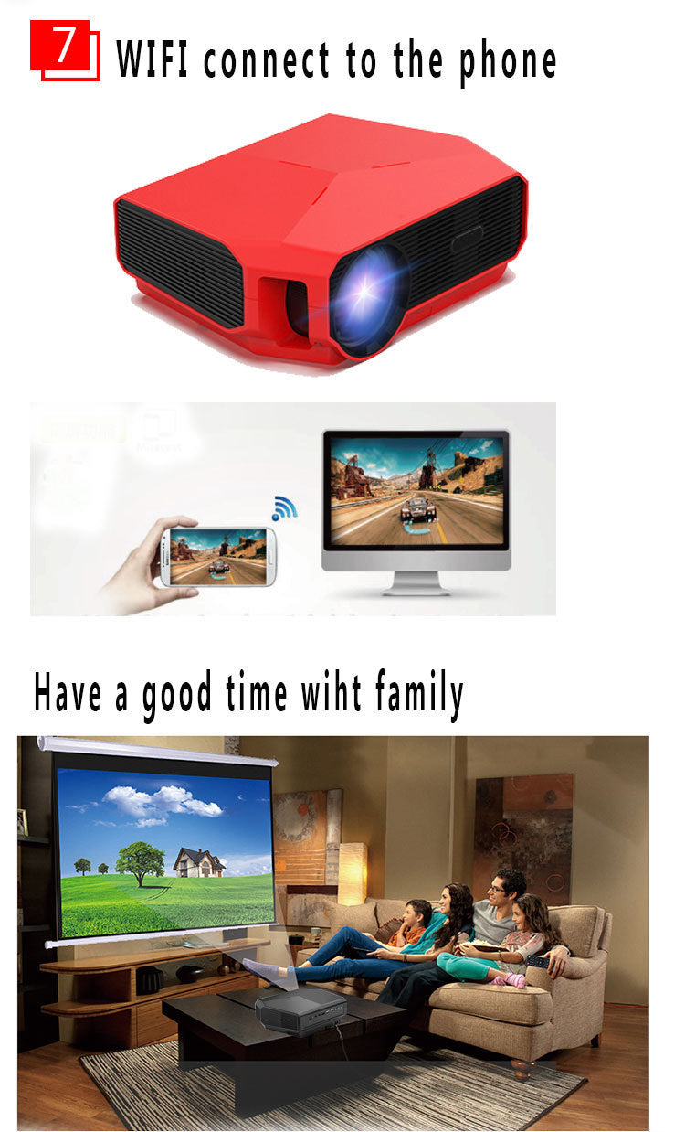 1080P HD Home Portable Voice Connection WiFi Mobile Phone Wireless Mini Projector