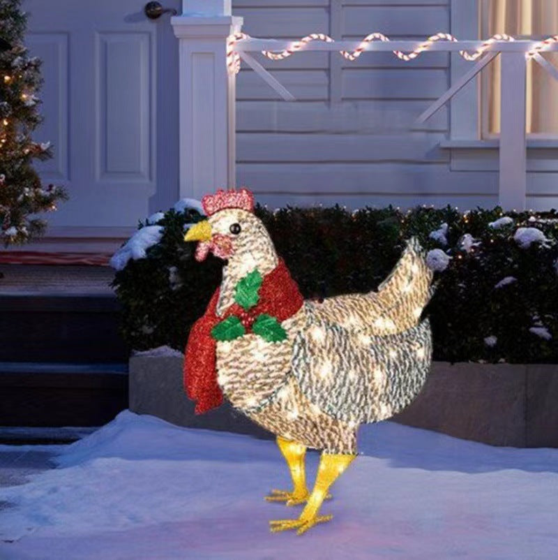 Solar Christmas Chicken With Red Festive Bib