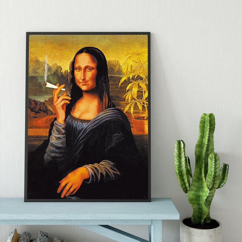 Da Vinci Mona Lisa spoofs canvas painting