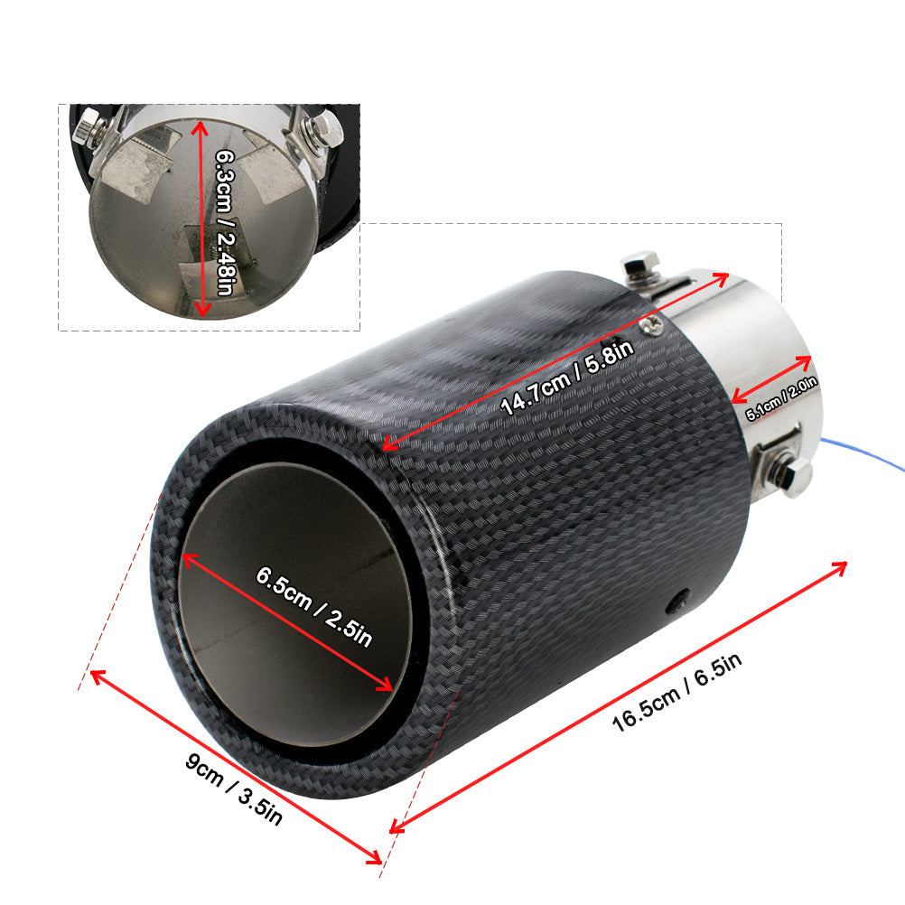 Auto Parts Universal Exhaust Pipe Carbon Fiber LED Luminous Tail Throat