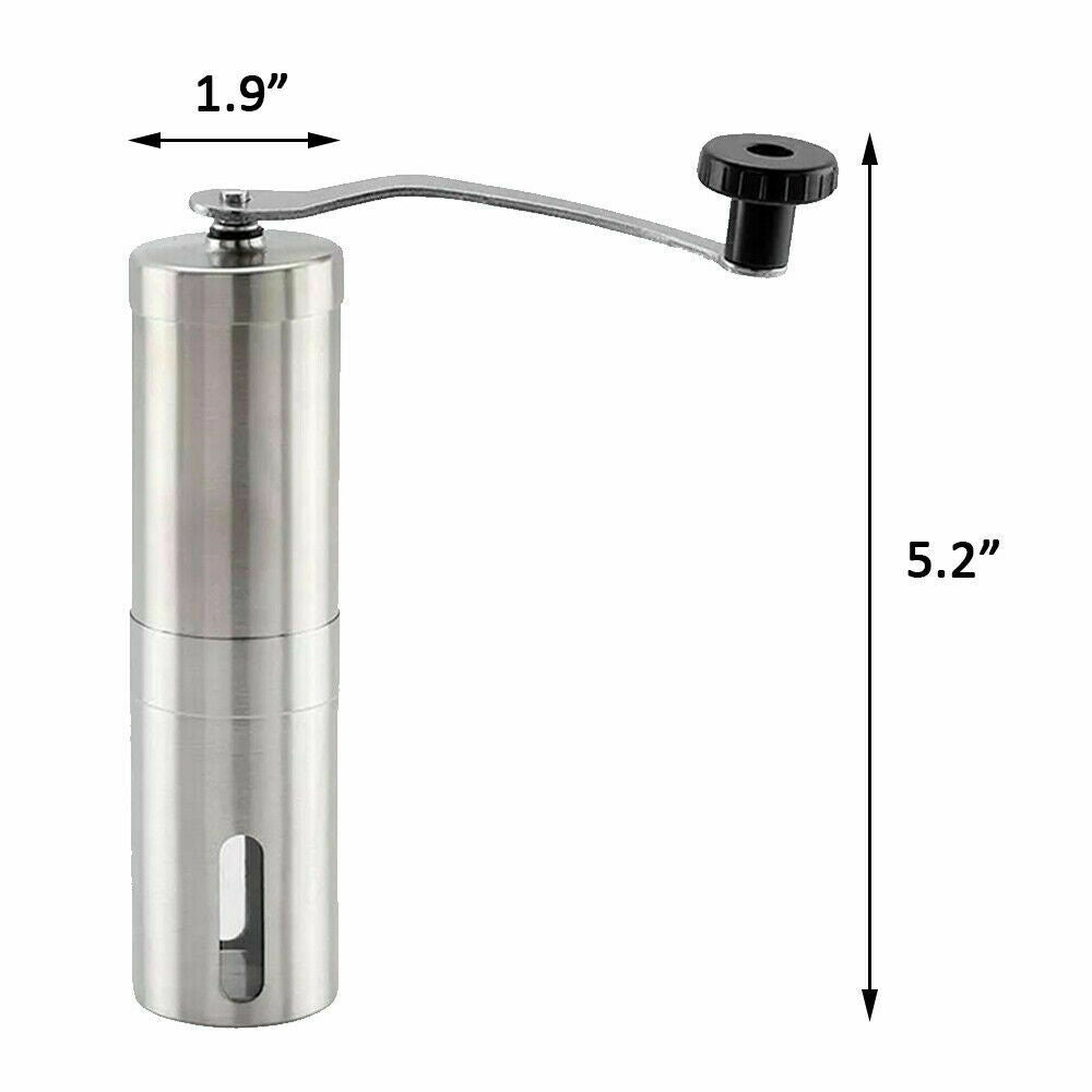 Home Portable Manual Coffee Grinder Stainless Steel with Ceramic Burr Bean Mill - MediaEclat.store