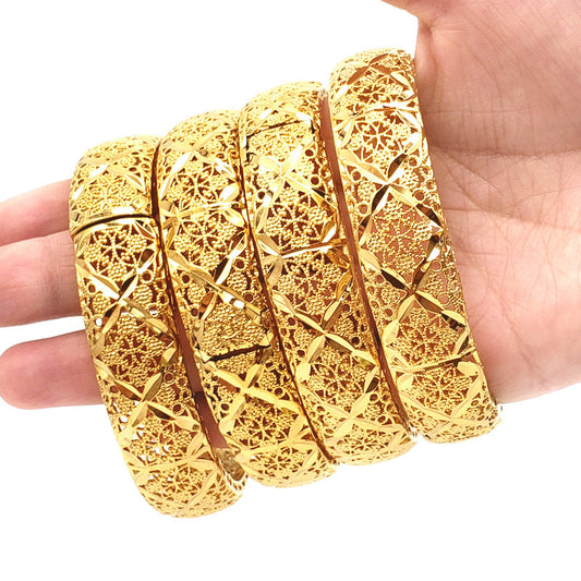 Gold Plated Openwork Copper Bracelet Ethiopia