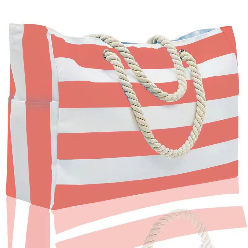 Striped Beach Large Storage Canvas Traveling Bag