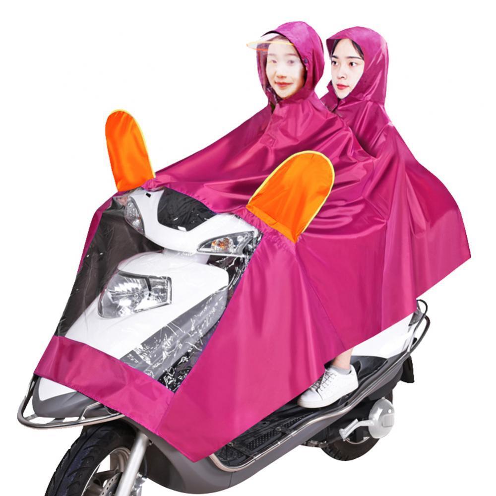 Double Electric Bike Raincoat Motorcycle Poncho Double Big Brim Bike