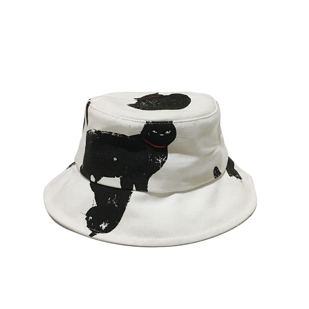 Men's And Women's Cute Fashion Black Cat Bucket Hat