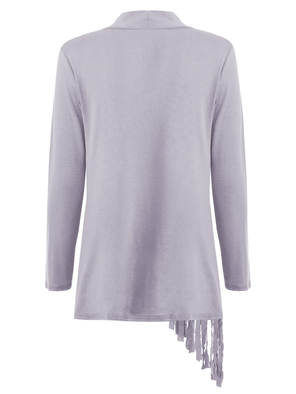 Tassel Asymmetric Long Sleeve Top Size: (M) - MediaEclat.store