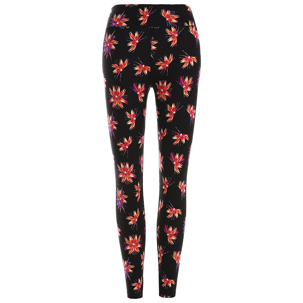 Floral Print Skinny Leggings One Size Fits All