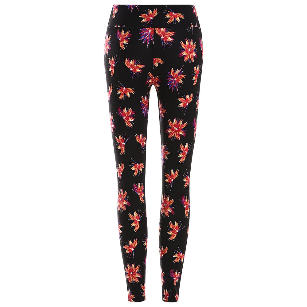 Floral Print Skinny Leggings One Size Fits All