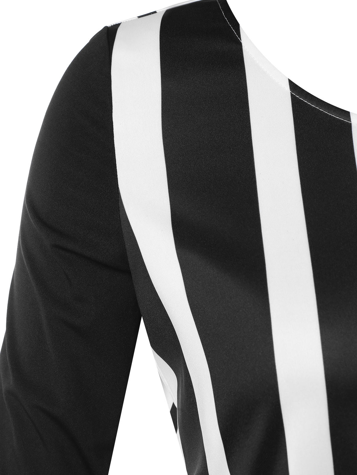 Plus Size Stripe Pattern Round Neck Asummetric T-shirt