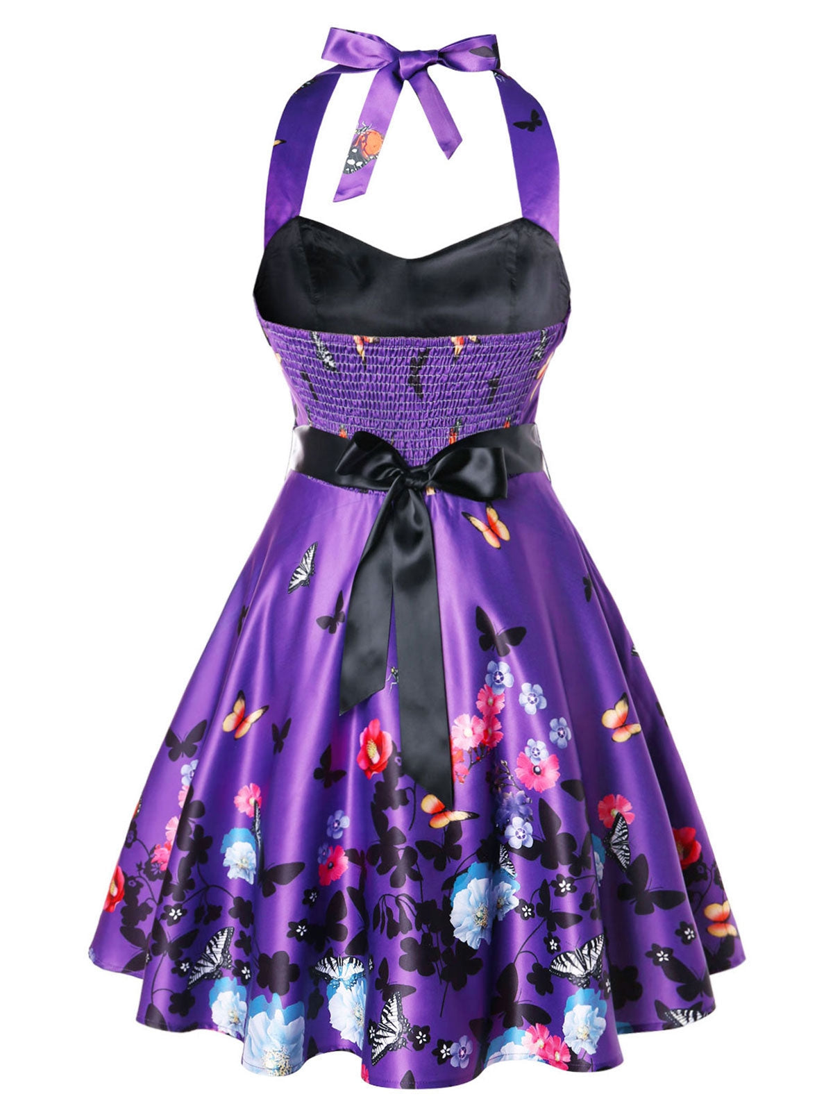Plus Size Halter Floral Print Pin Up Dress Sz. (L)