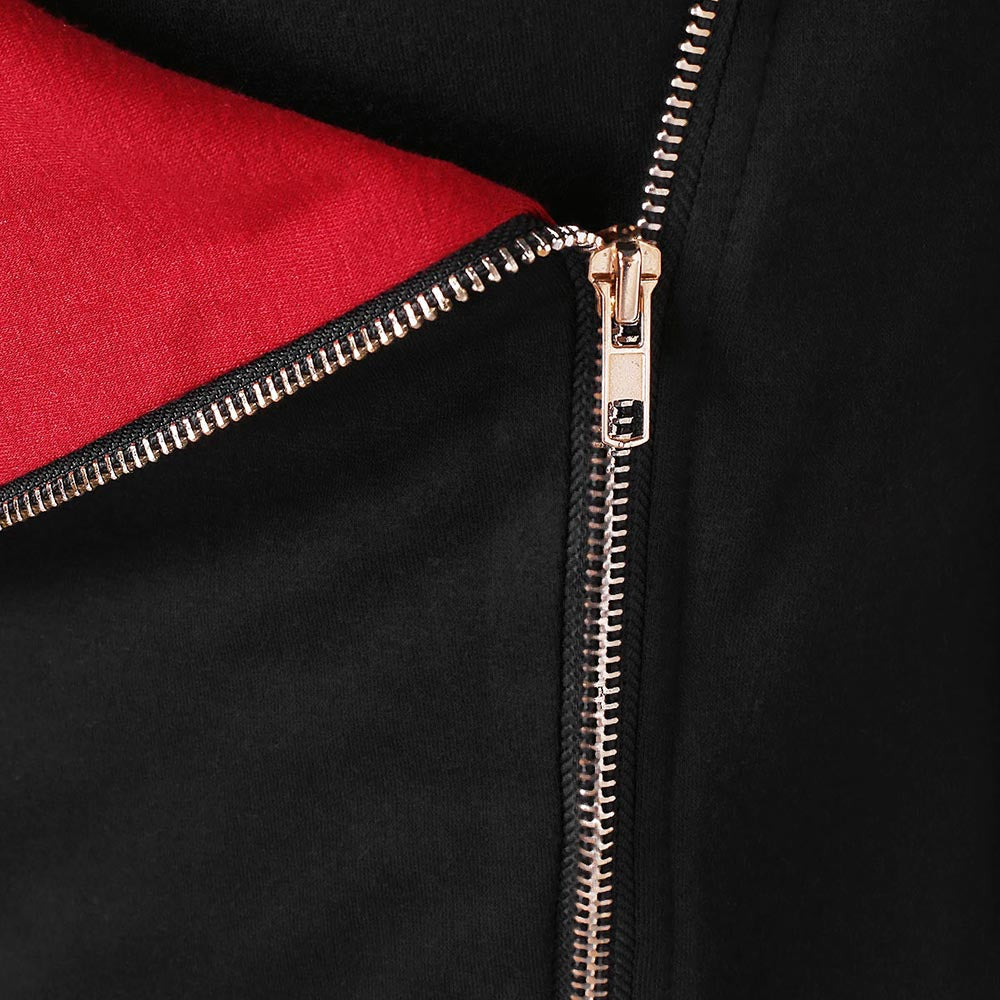 Zipper Embellished Long Sleeve Asymmetrical T-shirt Sz. (2XL)
