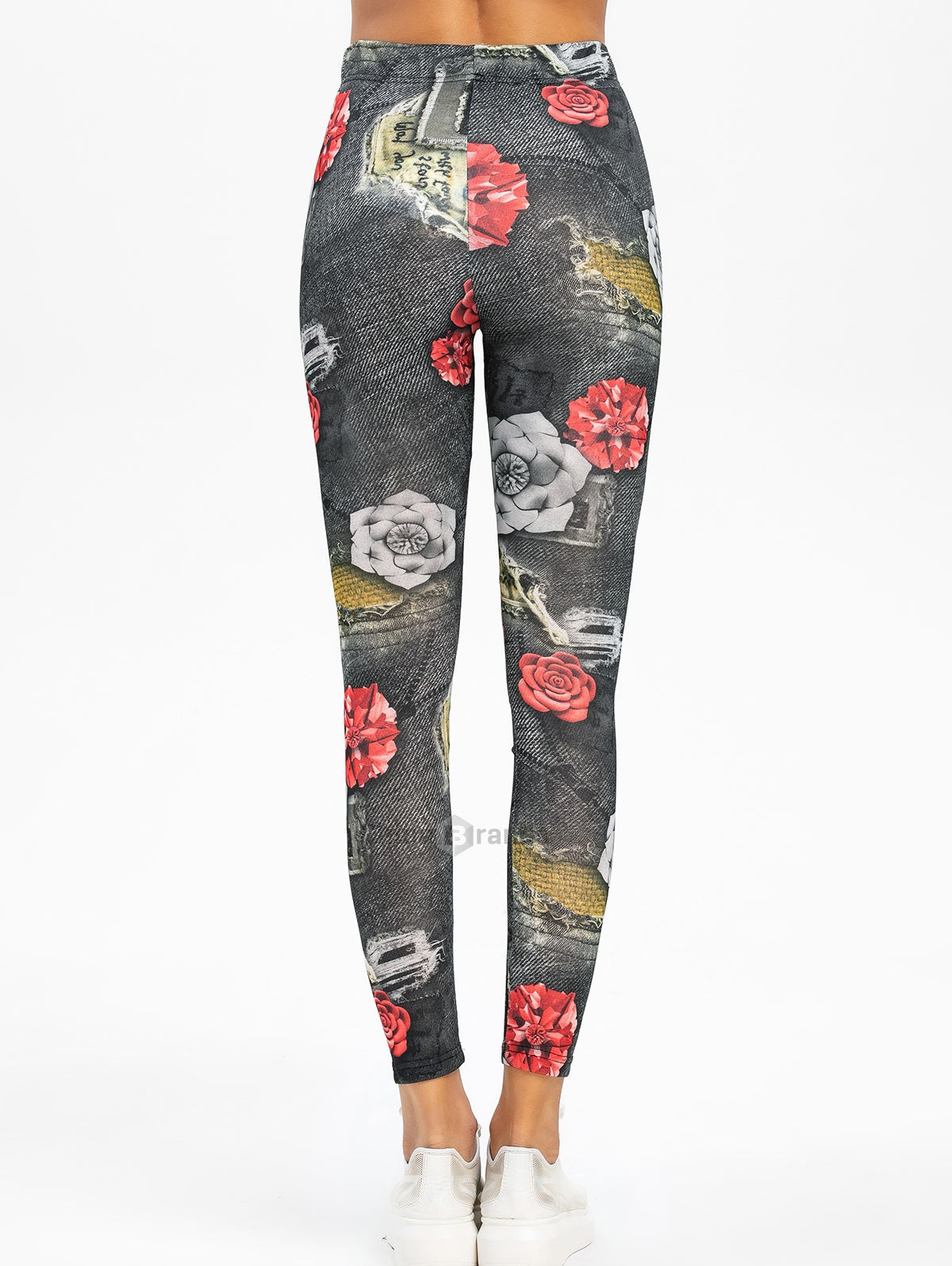 Destroyed Print Floral Skinny Jeggings Sz. (2XL) - MediaEclat.store