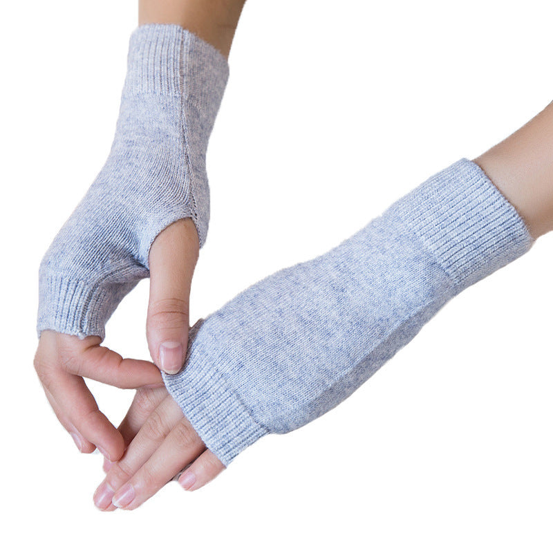 Plush half finger gloves