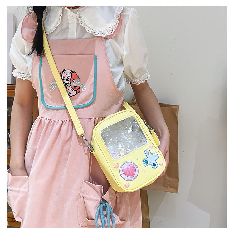 Personality Simulation Game Machine Transparent Cartoon Women's Bag