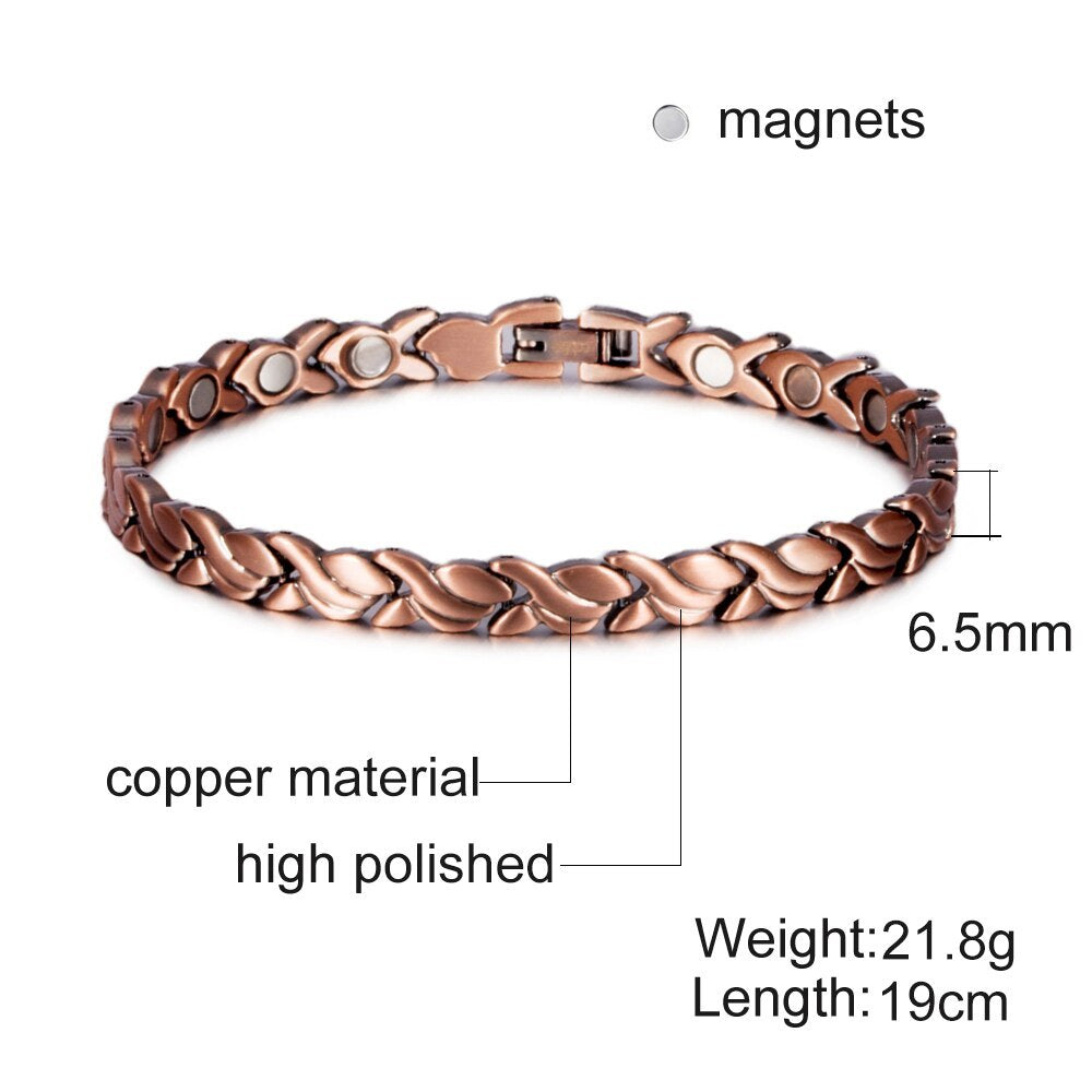 Pure copper bracelet wholesale magnetic small fish titanium steel bracelet stainless steel jewelry