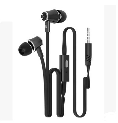 JM21 noodle line subwoofer mobile phone line control headset in-ear headphones