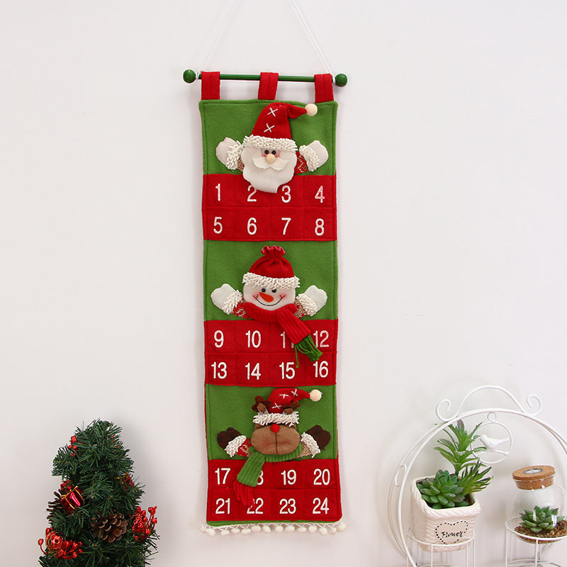 Christmas calendar storage hanging bag