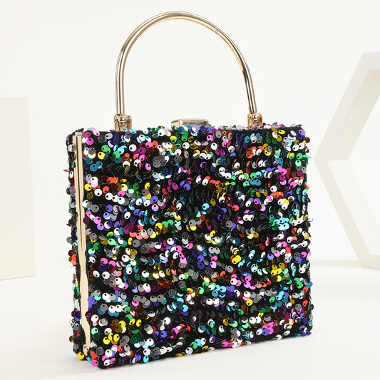 Women's Hand Holding Dinner Bag Colorful Sequins