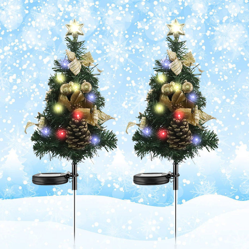 Solar LED Four-color Christmas Tree Floor Lights