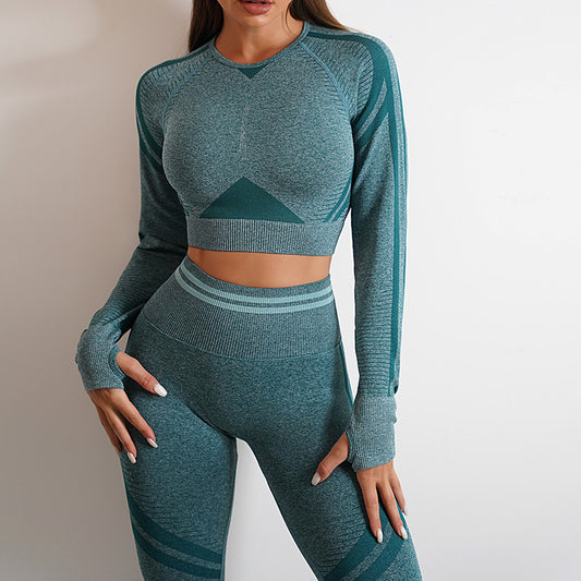 Seamless Yoga Pants Sports Gym Fitness Leggings Or Long Sleeve Tops Outfits Butt Lifting Slim Workout Sportswear Clothing - MediaEclat.store