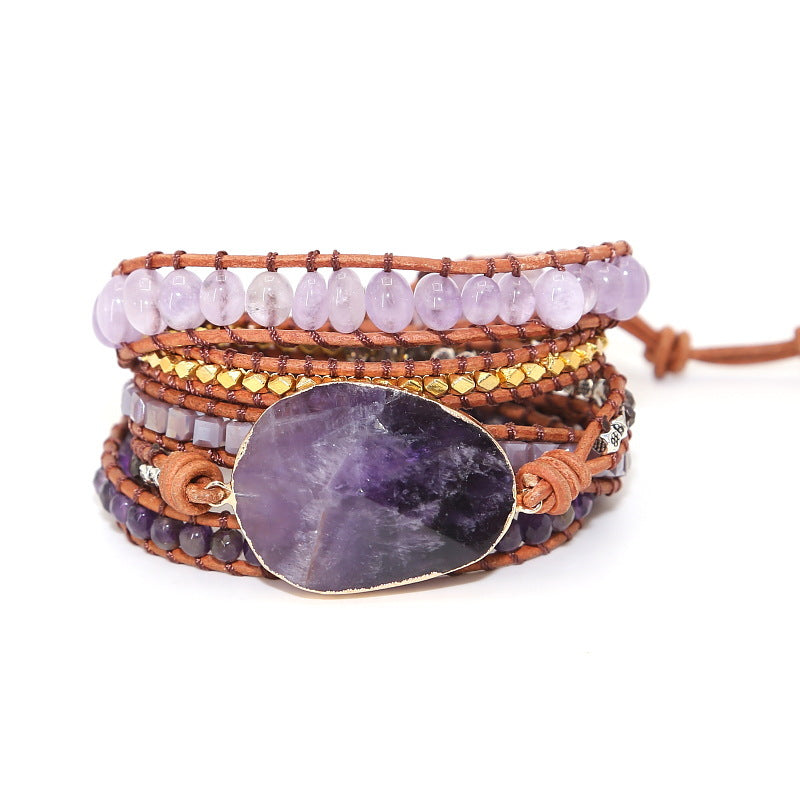 Natural Amethyst Bracelet Beaded Bracelet