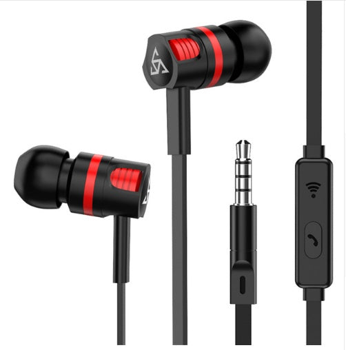 PTM T2 Headphones In-ear universal line control with wheat earphones Noodle line mobile phone headset