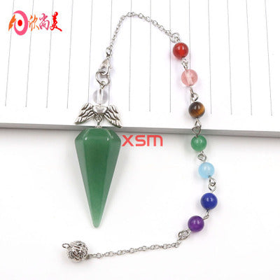 Natural Stone Crystal Faceted Wicca Pendulum Pyramid Healing Reiki Chakra Dowsing Pendant Couple Necklace - MediaEclat.store