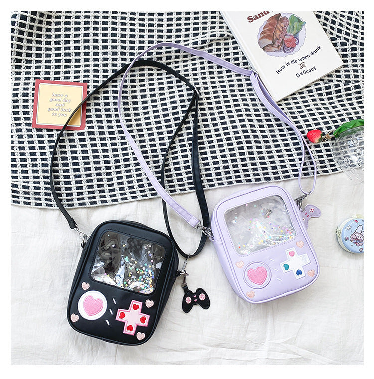 Personality Simulation Game Machine Transparent Cartoon Women's Bag