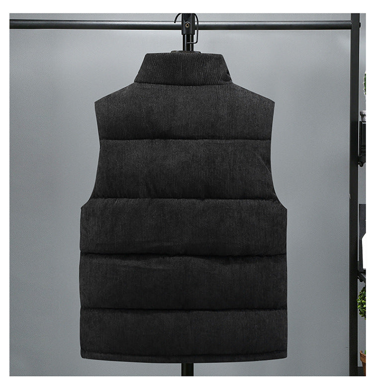 Light Luxury Corduroy Men's Down Cotton-padded Vest