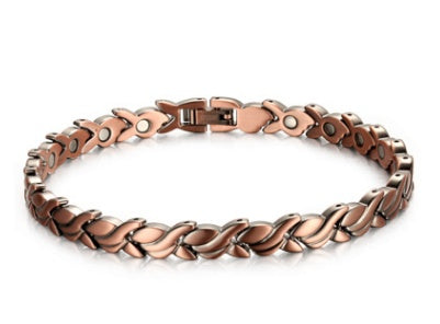 Pure copper bracelet wholesale magnetic small fish titanium steel bracelet stainless steel jewelry